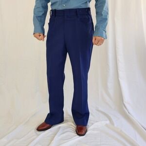 70s/80s Blue Pleated Trousers‎